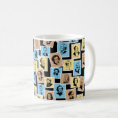 Grote componisten op postzegels, driekleurpatroon  koffiemok (Voorkant rechts)