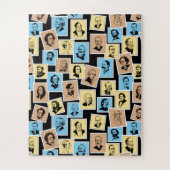 Grote componisten op postzegels, driekleurpatroon legpuzzel (Verticaal)