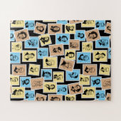 Grote componisten op postzegels, driekleurpatroon legpuzzel (Horizontaal)