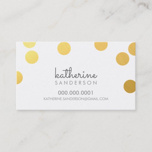 GROTE CONFETTI SPOT modern vet faux gouden folie Visitekaartje (Voorkant)
