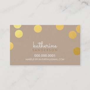 GROTE CONFETTI SPOT modern vet gouden folie kraft Visitekaartje