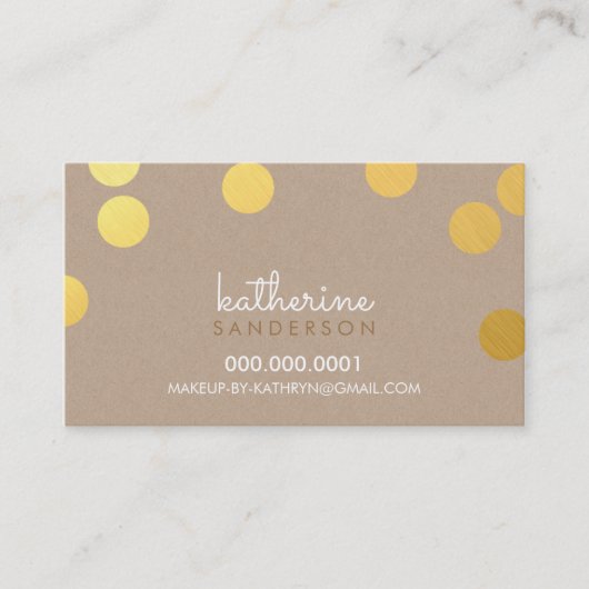 GROTE CONFETTI SPOT modern vet gouden folie kraft Visitekaartje (Voorkant)
