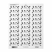 GROTE CONFETTI SPOT modern vet zwart en wit Etiket (Full Sheet)