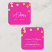 GROTE CONFETTI SPOT schattig luxe faux gouden foli Vierkante Visitekaartje (Voorkant / Achterkant)