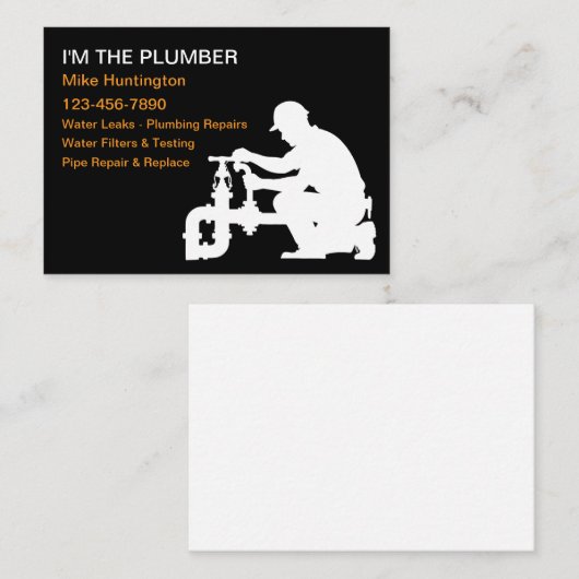 Grote Cool Loodgieter Service Visitekaartjes (Voorkant / Achterkant)