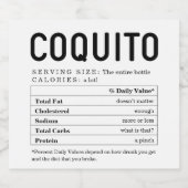 Grote Coquito Voedingswaarde Informatie Feiten Likeurfles Etiket (Enkel label)