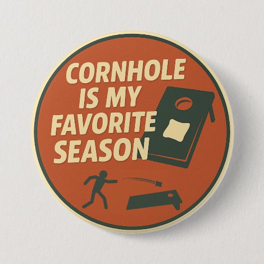 Grote Cornhole Speler Humor Ronde Button 7,6 Cm (Voorkant)