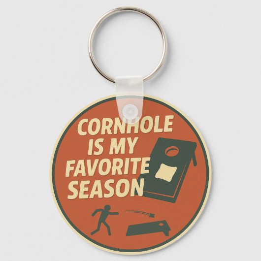 Grote Cornhole Speler Humor Sleutelhanger (Voorkant)