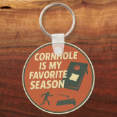 Grote Cornhole Speler Humor Sleutelhanger (Voorkant)