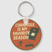 Grote Cornhole Speler Humor Sleutelhanger (Achterkant)