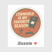 Grote Cornhole Speler Humor Sticker (Vel)