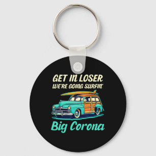 Grote Corona Del Mar Beach Surf Girl Vrouwen Manne Sleutelhanger