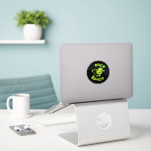 Grote cowboy-schedel Oingo Boingo-sticker Sticker (Laptop op bureau)
