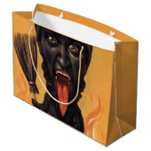 Grote Creepy Krampus Gift Bag Groot Cadeauzakje (Achterkant Gekanteld)