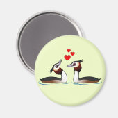 Grote Crested Grebes in Liefde Magneet (Voorkant / Achterkant)