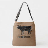 Grote cross-body tas met zwart koe silhouet (Achterkant)