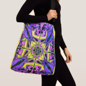 Grote crossbody canvas tas felle kleuren abstract (Dichtbij)