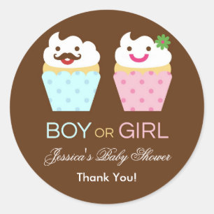 Grote Cupcake Baby shower Sticker