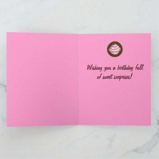 Grote Cupcake Happy Birthday Card Kaart (Binnen)