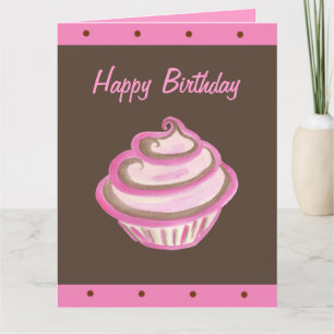 Grote Cupcake Happy Birthday Card Kaart