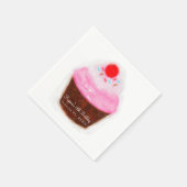 Grote Cupcake & Kers Watercolor Feestje Servetten (Hoek)