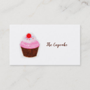 Grote Cupcake & Kers Waterverf Chic Banketbakkerij Visitekaartje
