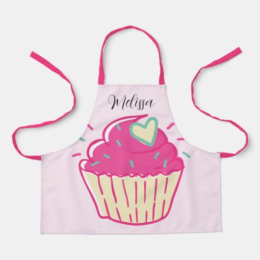Grote Cupcake Kids Roze Schort (Voorkant)
