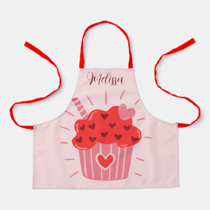 Grote Cupcake Rode Hart Kinder Schort