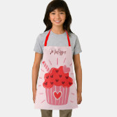 Grote Cupcake Rode Hart Kinder Schort (Insitu)