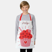 Grote Cupcake Rode Hart Kinder Schort (Gedragen)