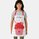 Grote Cupcake Rode Hart Kinder Schort (Insitu)