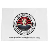 Grote Custom Company Logo White Groot Cadeauzakje (Voorkant)