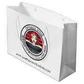Grote Custom Company Logo White Groot Cadeauzakje (Achterkant Gekanteld)