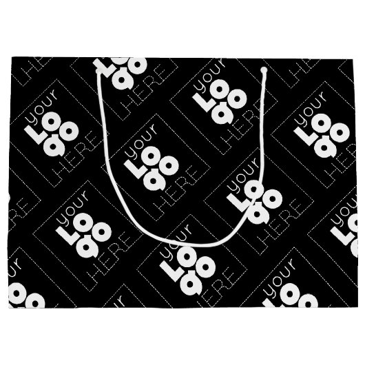 Grote Custom Paper Company Logo Black Shopping Bag Groot Cadeauzakje (Achterkant)