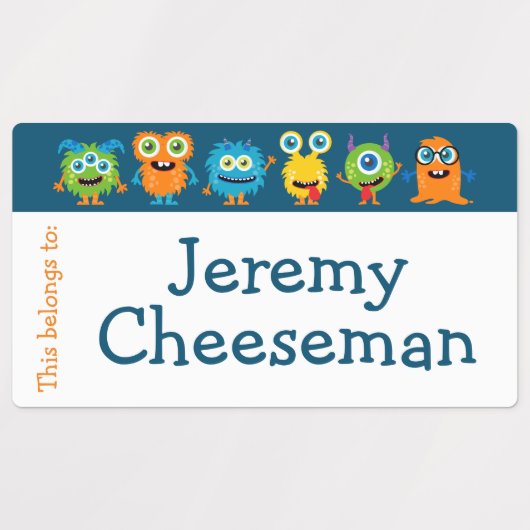 Grote Custom School Supply Labels voor kinderen (Design 2)