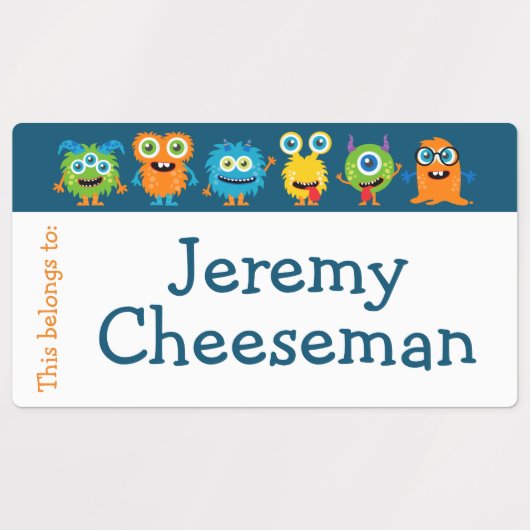 Grote Custom School Supply Labels voor kinderen (Design 1)