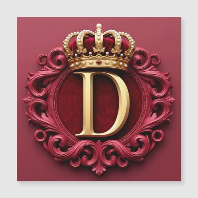 Grote D-monogram op rode fluweel (Voorkant)