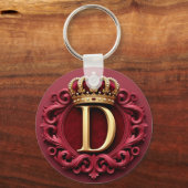 Grote D-monogram op rode fluweel Sleutelhanger (Achterkant)