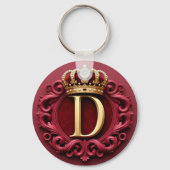 Grote D-monogram op rode fluweel Sleutelhanger (Achterkant)