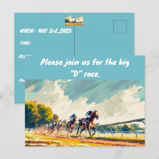 GROTE "D" RACE UITNODIGING (Voorkant / Achterkant)