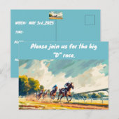 GROTE "D" RACE UITNODIGING BRIEFKAART (Voorkant / Achterkant)