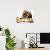 Grote daanpuppy met bot in studio poster (Thuiskantoor)
