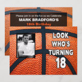 GROTE DAG - BASKETBAL - 18E INVITATIE/FOTO KAART (Voorkant / Achterkant)