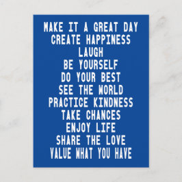 Grote Dag Blauw Graphic Inspirerend Quotes Briefkaart