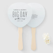 Grote dag in de oceaan, blauwe bestemming bruiloft handwaaier (Voorkant en achterkant)