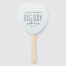 Grote dag in de oceaan, blauwe bestemming bruiloft handwaaier