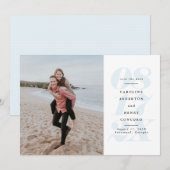 Grote dag vet datum lichtblauwe foto save the date (Voorkant / Achterkant)
