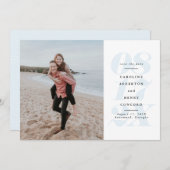 Grote dag vet licht blauwe foto save the date (Voorkant / Achterkant)