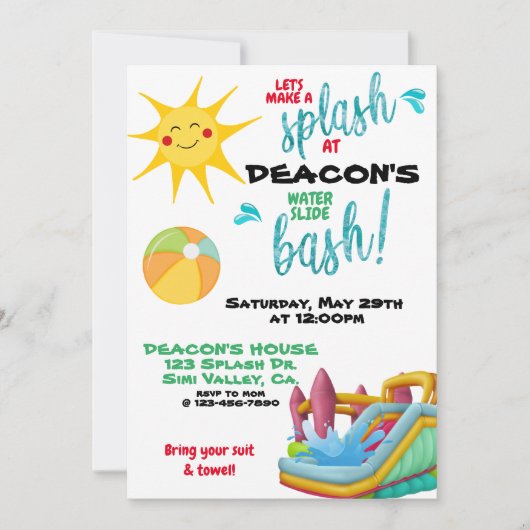 GROTE DAG, WATERSLIDE, HUISHOUDENS, KINDEREN, ZOME (Voorkant)