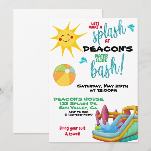 GROTE DAG, WATERSLIDE, HUISHOUDENS, KINDEREN, ZOME (Voorkant / Achterkant)